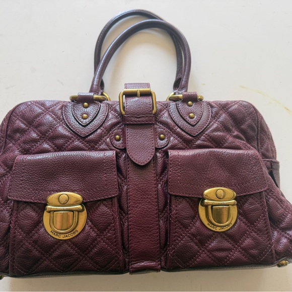 Vintage Y2K Marc Jacobs Venetia Burgundy Quilted Leather Bag - Picture 1 of 9
